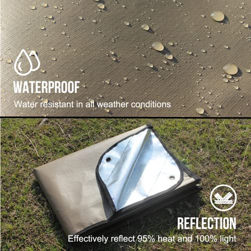Image of LYN Heavy Duty Emergency Blanket Survival Gear Waterproof Insulated Blanket Emergency Tarp for Camping, Hiking, Bushcraft