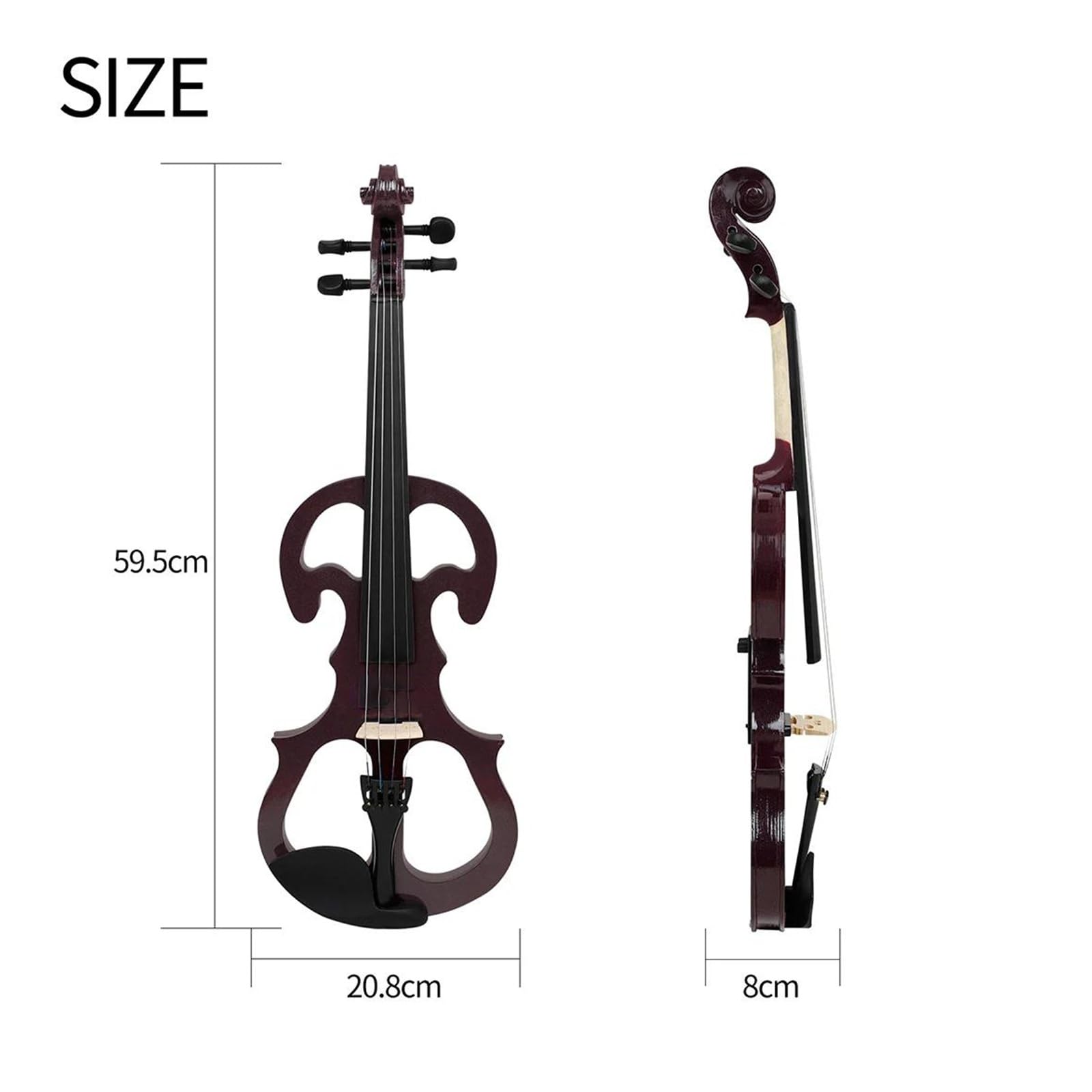 violino Strumento a corde di violino elettrico silenzioso in legno massello 4/4 con arco e custodia
