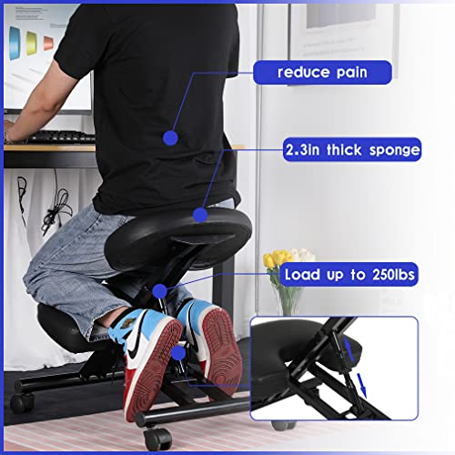 Kneeling Chair,Stool Chair Office Kneeling Chair Adjustable And Comfortable Ergonomic Desk Chair For Home And Office,Black #TOP4