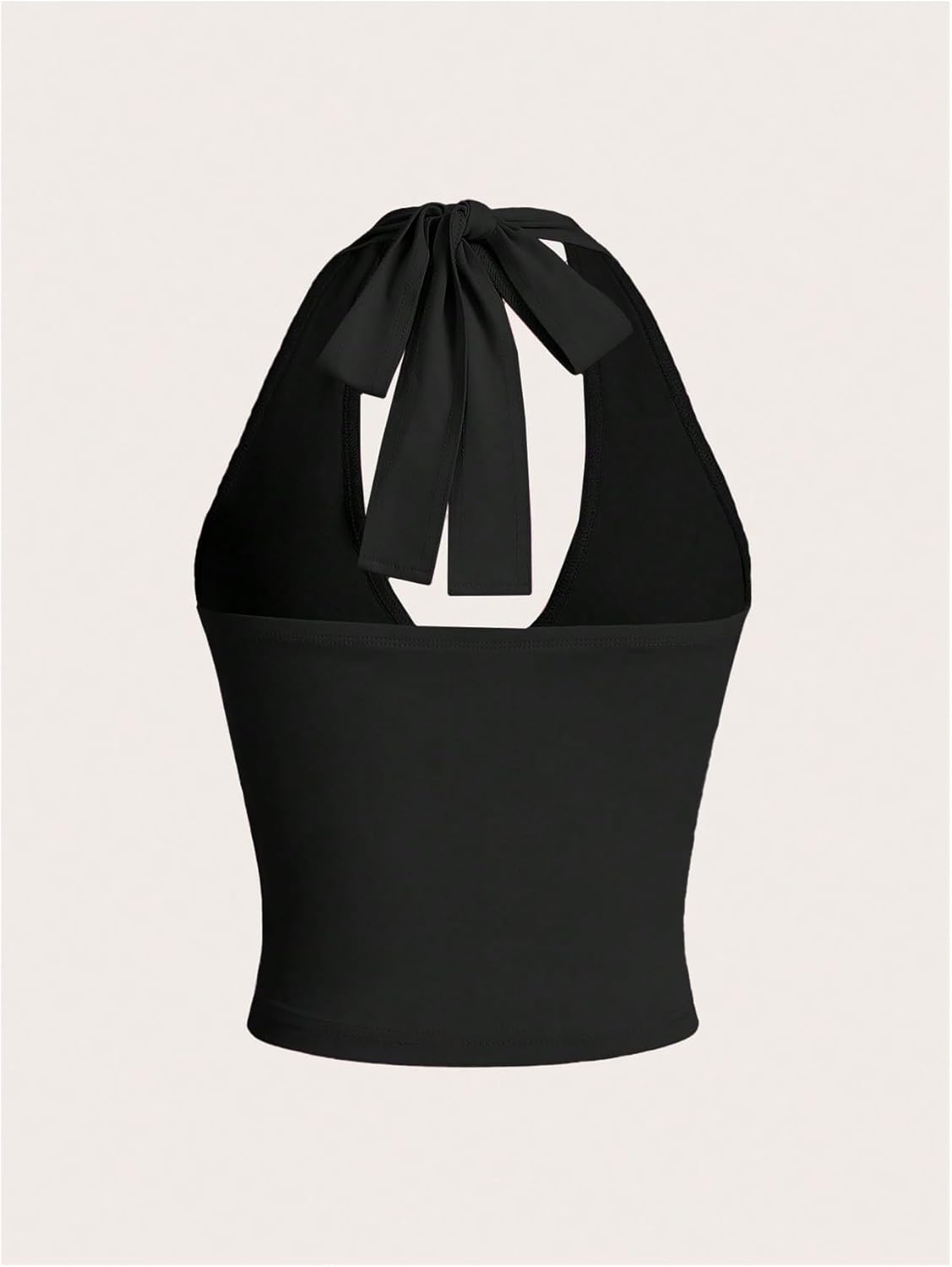 Milumia Women's Sexy Low Cut Halter Top Y2K Tie Backless Cami Tank Top Clubbing Outfits - Image 4