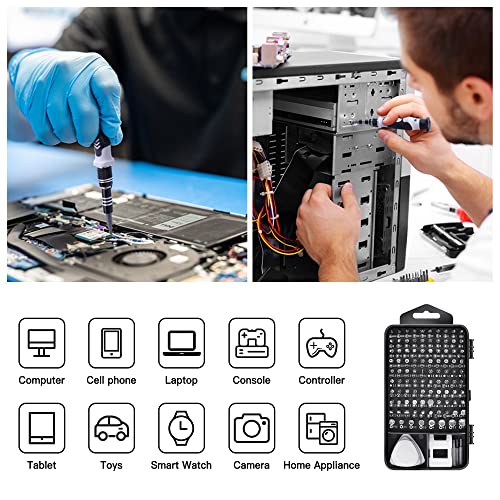 Image of Precision Screwdriver Set,BOMCET 123 in 1 Electronics Repair Screwdriver Kit,Computer /Laptop Screwdriver Sets with 101 Bits Magnetic