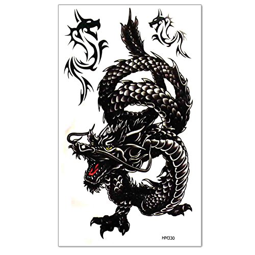 Men's Temporary Tattoo Dragon Pattern Fake Tatoo Sticker Body Art Waterproof