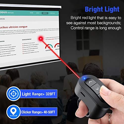 Image of Rechargeable Finger Ring Wireless Presenter Clicker for PowerPoint, Keynote, Mac, Laptop - USB Presentation Remote with 2.4GHz RF