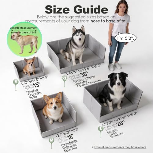 HQ4US 4LEGS Dog Litter Box Indoor High Walls, Puppy Pee Pad Holder Foldable | Dog Potty Tray, Large Dog Toilet with Clips, No Assembly,Waterproof, Easy Clean, No Spill, Seamless, Portable for Travel - Image 4