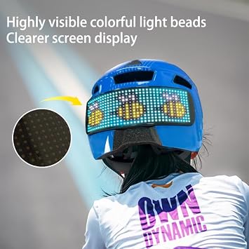 Helmet for Kids & Toddler 3-14: Adjustable Kids Bike Helmet with 64 Images LED Light for Boys Girls Kid Helmets Ages 3-14 Kid