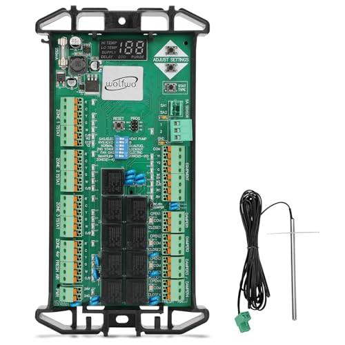 Wolfwo 4-Zone Controller Kit with Temperature Sensors-HVAC Zone Damper System-HVAC Control Panel,HVAC Damper.for Compatibility with Honeywell hz432 ,ne-st, ec-obee, se-nsi Smart Home Panel