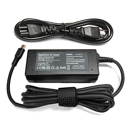 Vinpera 45W Type-C USB-C Charger Adapter for HP Chromebook 14-ca051wm 14-ca052wm 11-AE000 14-CA000 14-ca061dx 14-ca020nr 14-ca060nr 14-ca043cl X360 11 EE Adapter Power Supply Cord