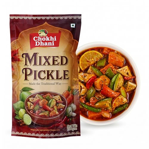 Image of Chokhi Dhani Mixed Pickle 200g | Mix Achar | Spicy & Tangy Indian Pickle | Traditional Homemade Style | No Artificial Colours