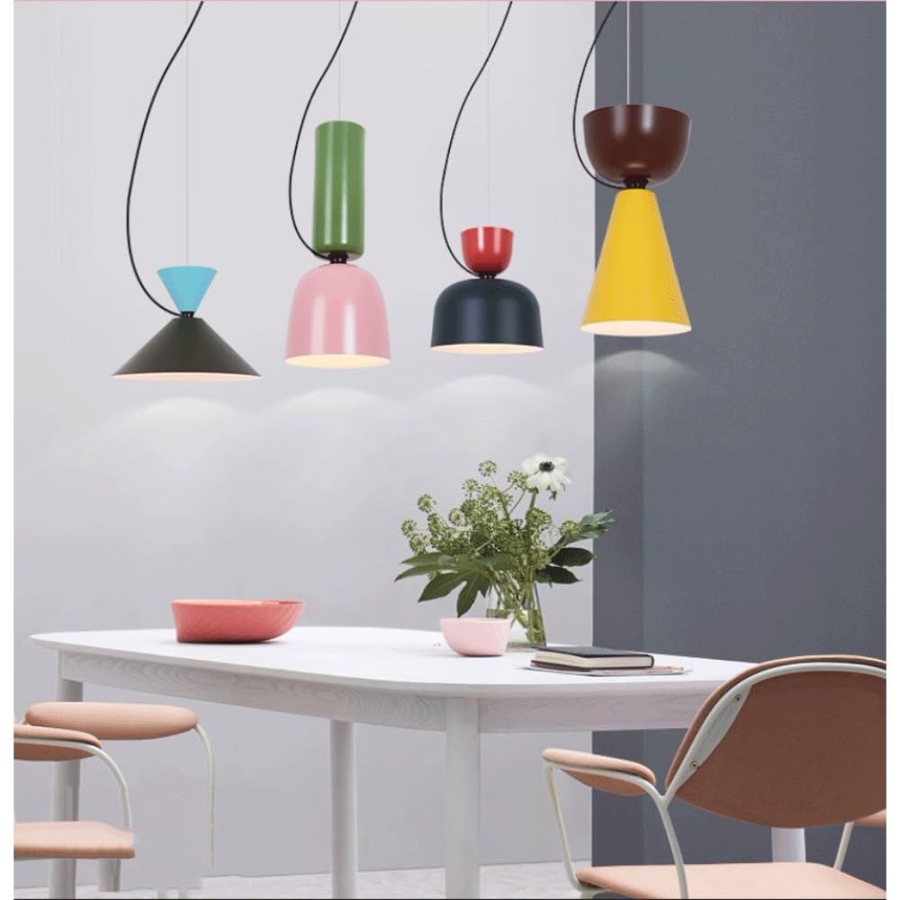 Lampy wiszące, kreatywne oświetlenie wewnętrzne, dekoracyjny żyrandol sufitowy, lampy wiszące w kolorze żelaza, lampa wisząca do sypialni, nocnej jadalni (C)