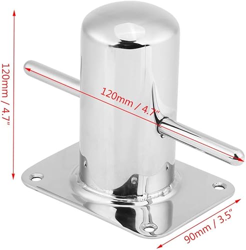 Miniatura 2 de Taco de amarre, Barco de acero inoxidable Samson Post Cross Bolardo Amarre Bit para Yate Marino 4.724 in* 3.543 in