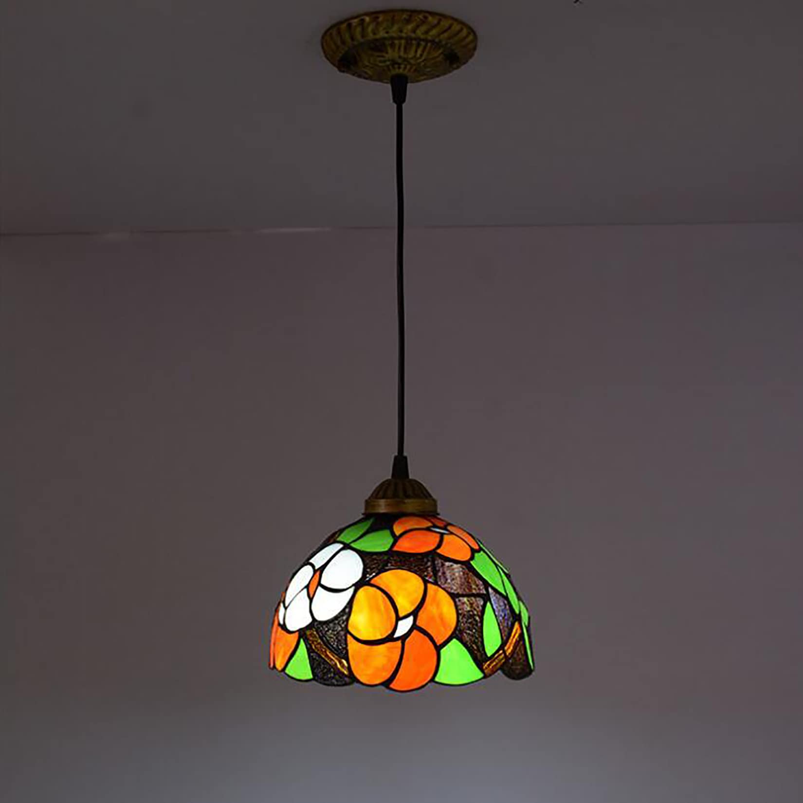 Lampa wisząca z podwójną głowicą, 3-głowicowa, obrotowa lampa wisząca 8", ekran vintage, do salonu, sypialni, jadalni, E27 Ø20 cm, pojedyncza głowica