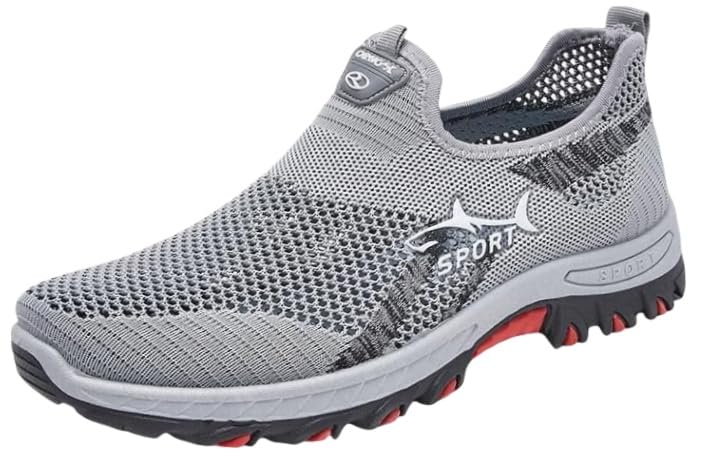 Big Size Men's Breathable Mesh Sneakers - Lightweight Spring/Summer Athletic Shoes with Durable Rubber Sole for Daily Wear