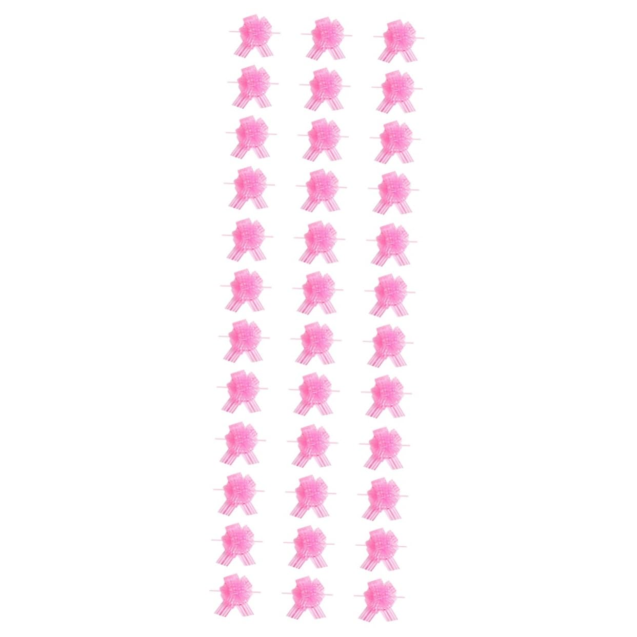 Beavorty 36 Stk Hochzeitsgeschenke Bögen Organza-Zugschleife Bögen als ribbon ripsband Weihnachtsbaumschleifen ziehen Sie Bögen für Hochzeitsschleifen Dekoration Rosa
