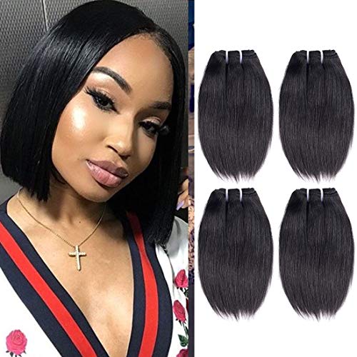 Liang Dian 8A Brazilian Straight Hair 4 Bundles (8" 8" 8" 8") Brazilian