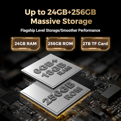 Image of F0SSiBOT F109S Unlocked Rugged Phone, 10600mAh Battery 24GB RAM 256GB ROM (2TB Exp.), 6.74 inch FHD+ & 1.32 inch Dual Screen Android 15 Smartphone, 50MP AI Camera, IP68 Military Cell Phone-T-Mobile