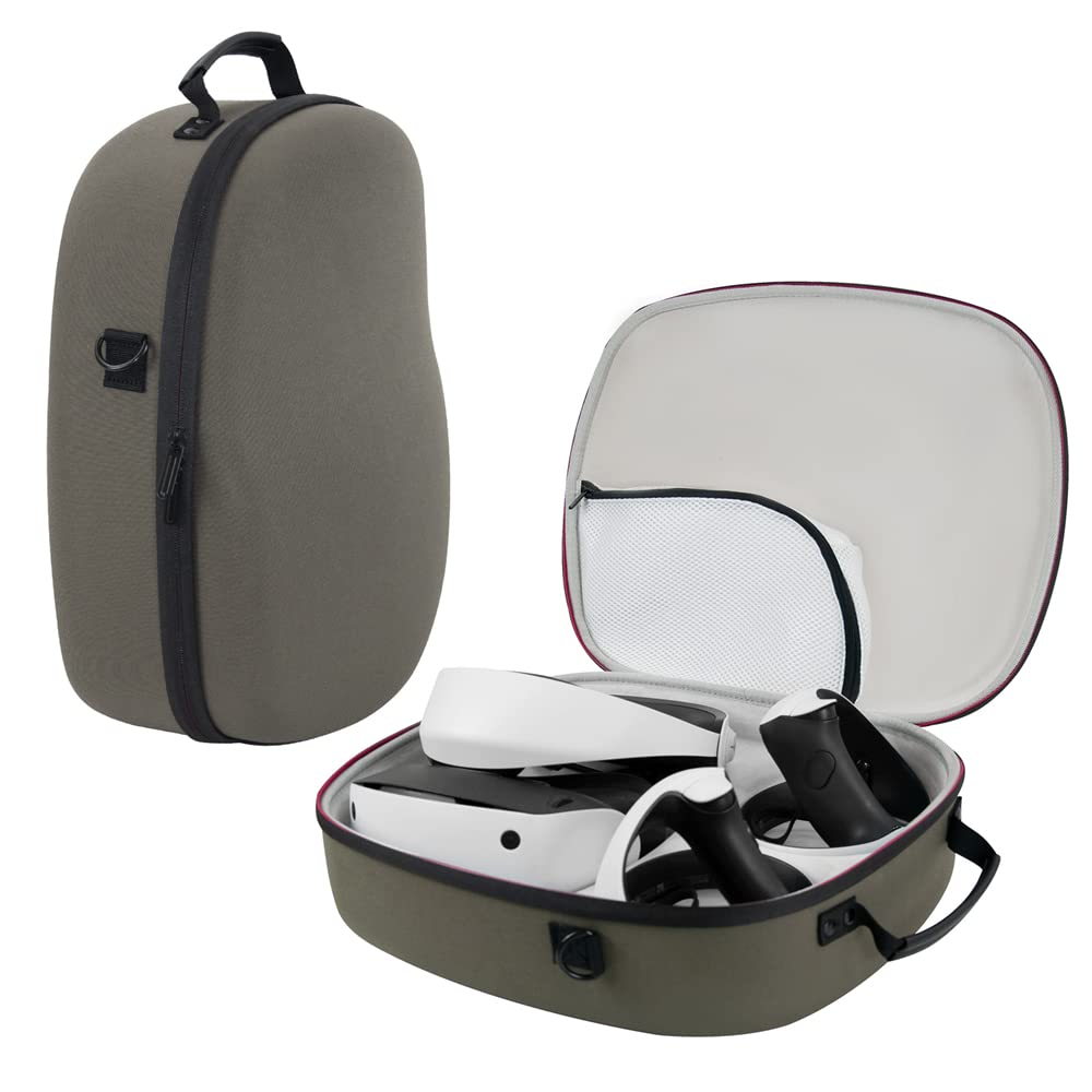 VR-Aufbewahrungstasche kompatibel für PS VR2/PSVR2, Tragetasche für VR-Headset All-in-One-harte Reisebox für Virtual-Reality-Gaming-Zubehör EVA-Reißverschluss-Koffertasche (nur Hülle)