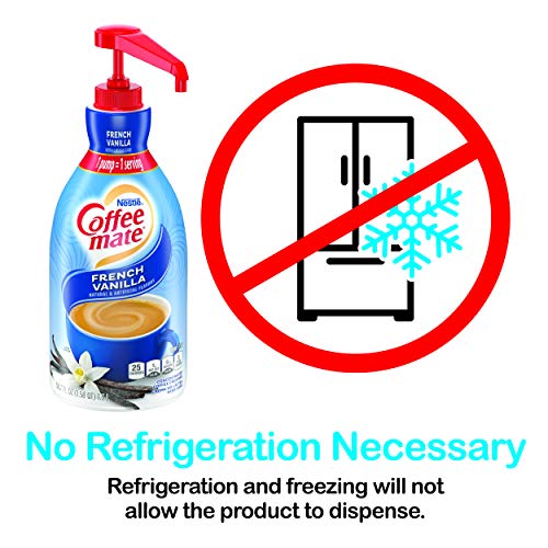 Nestle Coffee mate Coffee Creamer, French Vanilla, Liquid Pump Bottle, Non Dairy, No Refrigeration, 50.7 Fl. Oz (Pack of 2)