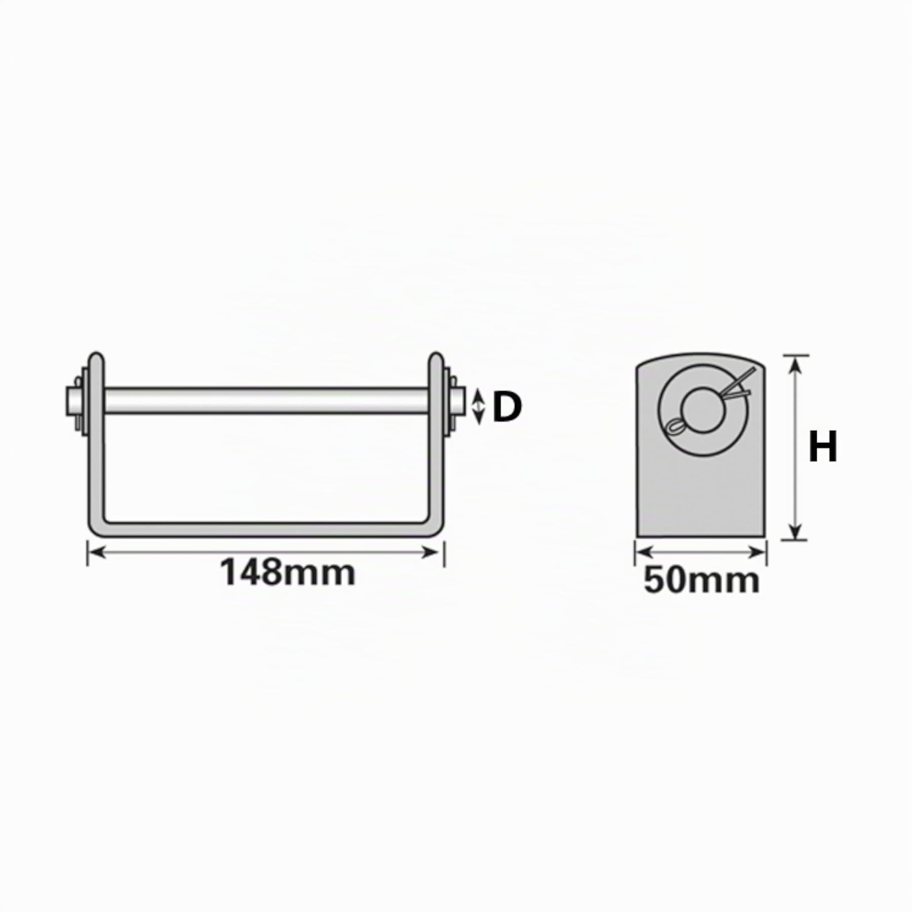 AB Tools Voile / / remorque Jetski Dinghy quille V Rouleau & Support en Broche 19 mm UBR19 UBR21