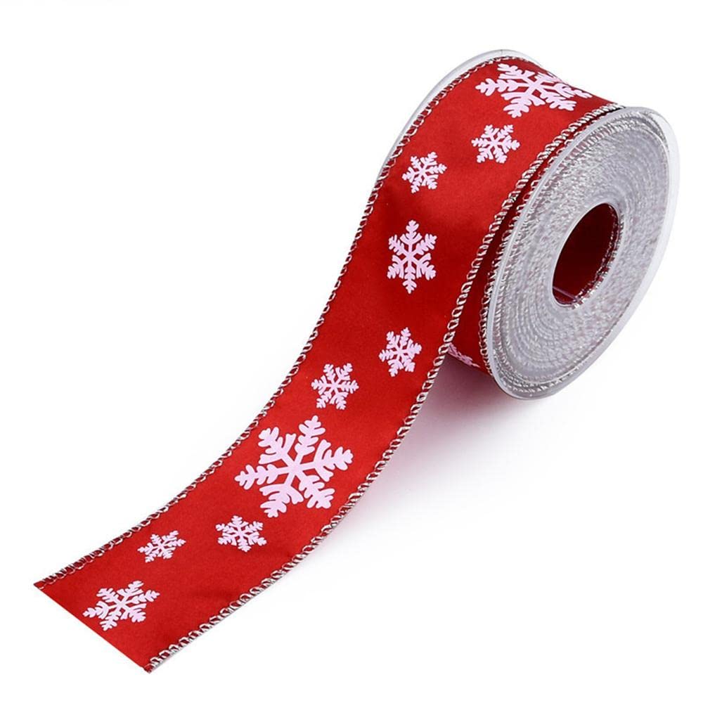 Świąteczna wstążka, świąteczna wstążka rypsowa, Wstążka z brązującym nadrukiem do pakowania prezentów/cukierków/bukietów Dekoracja imprezowa DIY (10m) (Kolor: #3) (Kolor: #2)