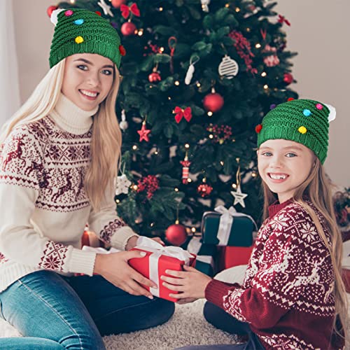 Jeyiour Chapéus de árvore de Natal gorro de crochê de inverno chapéu de papai noel adulto quente fei
