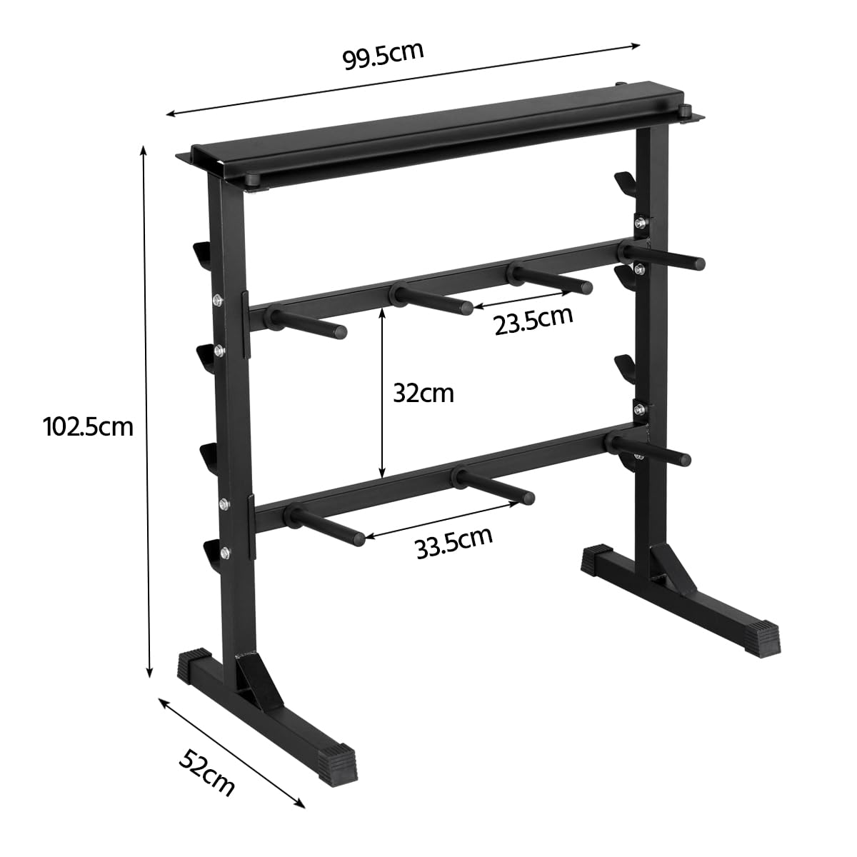 Supporto Bilanciere Porta Dischi pesi Manubri Rastrelliera manubri per palestra casa a 3 ripiani 300 kg