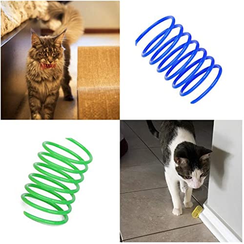 Image of Andiker Cat Spiral Spring, 12 Pc Cat Creative Toy to Kill Time and Keep Fit Interactive cat Toy Durable Heavy Plastic Spring Colorful Springs Cat Toy for Swatting, Biting, Hunting Kitten Toys