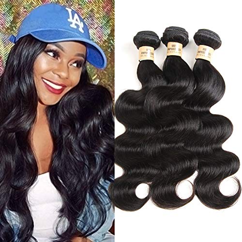 Brazilian Human Hair Body Wave Bundles Short Hair Extensions 10 inch Cheap Brazilian Virgin Hair 3 Bundles deal Wavy Hair Extensions Natural Color(10" 10" 10")