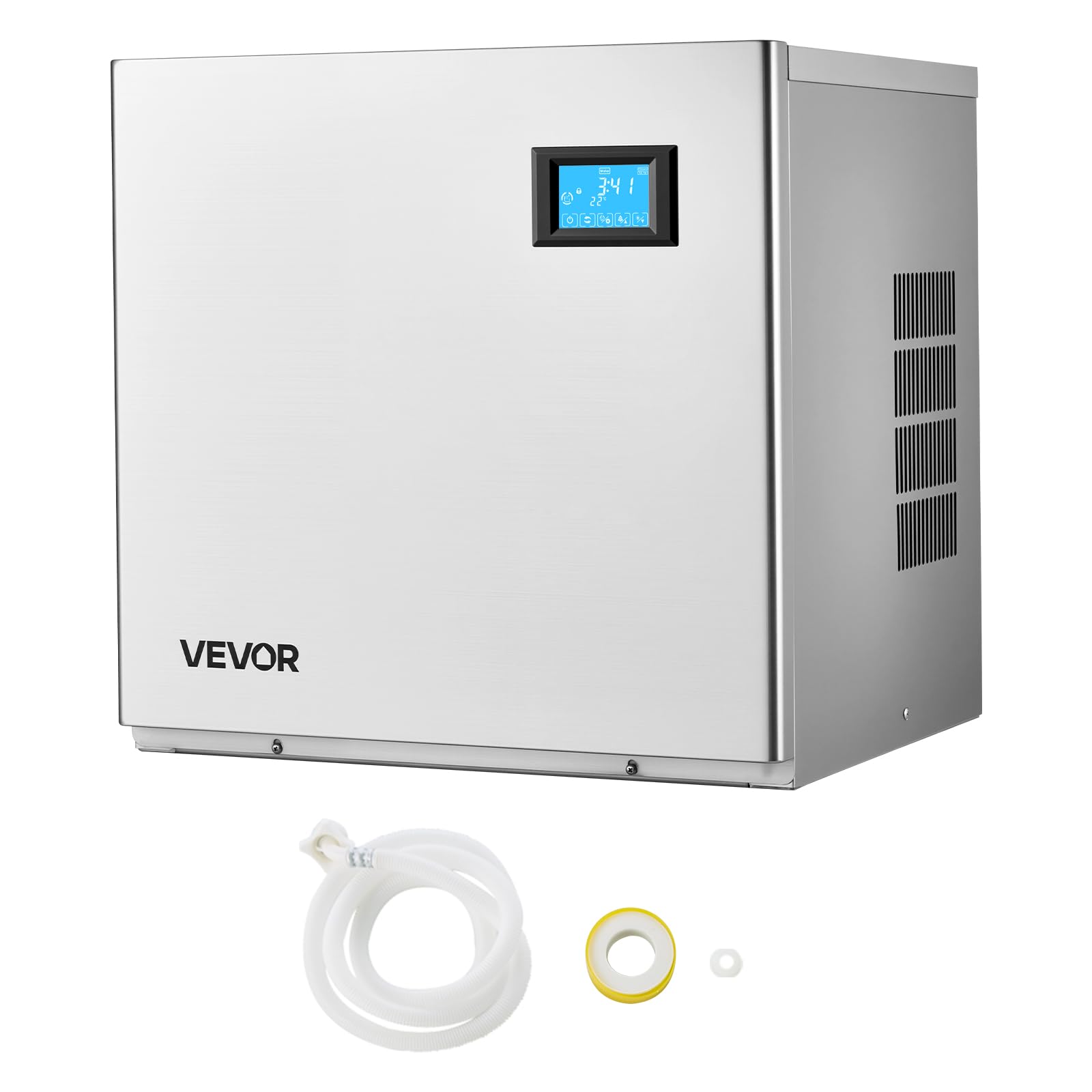 VEVOR Máquina para Fabricar Hielo 163 kg/día, Máquina de Hielo de Acero Inoxidable, Autolimpiante, 156 Bandejas, Grosor Ajustable, para Restaurantes, Bares, Cafeterías, Hoteles, (Solo Cabezal)
