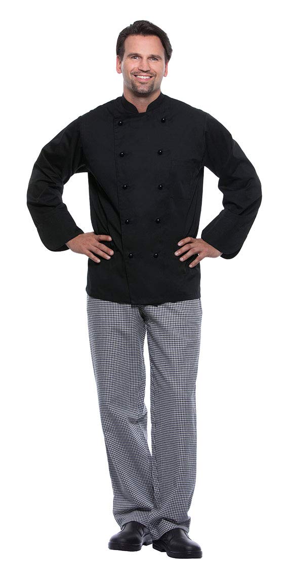Karlowsky Chaqueta de cocinero Basic negra, talla 4XL