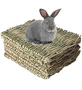 kathosn 8 PCS Bunny Grass Mat Natural Woven Pet Bed Nest Mats Rabbits Chew Toys for Hamsters Parr...