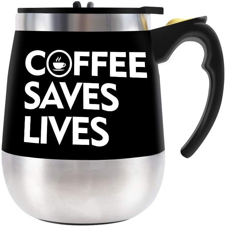 Self Stirring Mug Auto Self Mixing Stainless Steel Cup for Coffee/Tea/Hot Chocolate/Milk Mug for Office/Kitchen/Travel/Home -450ml/14oz