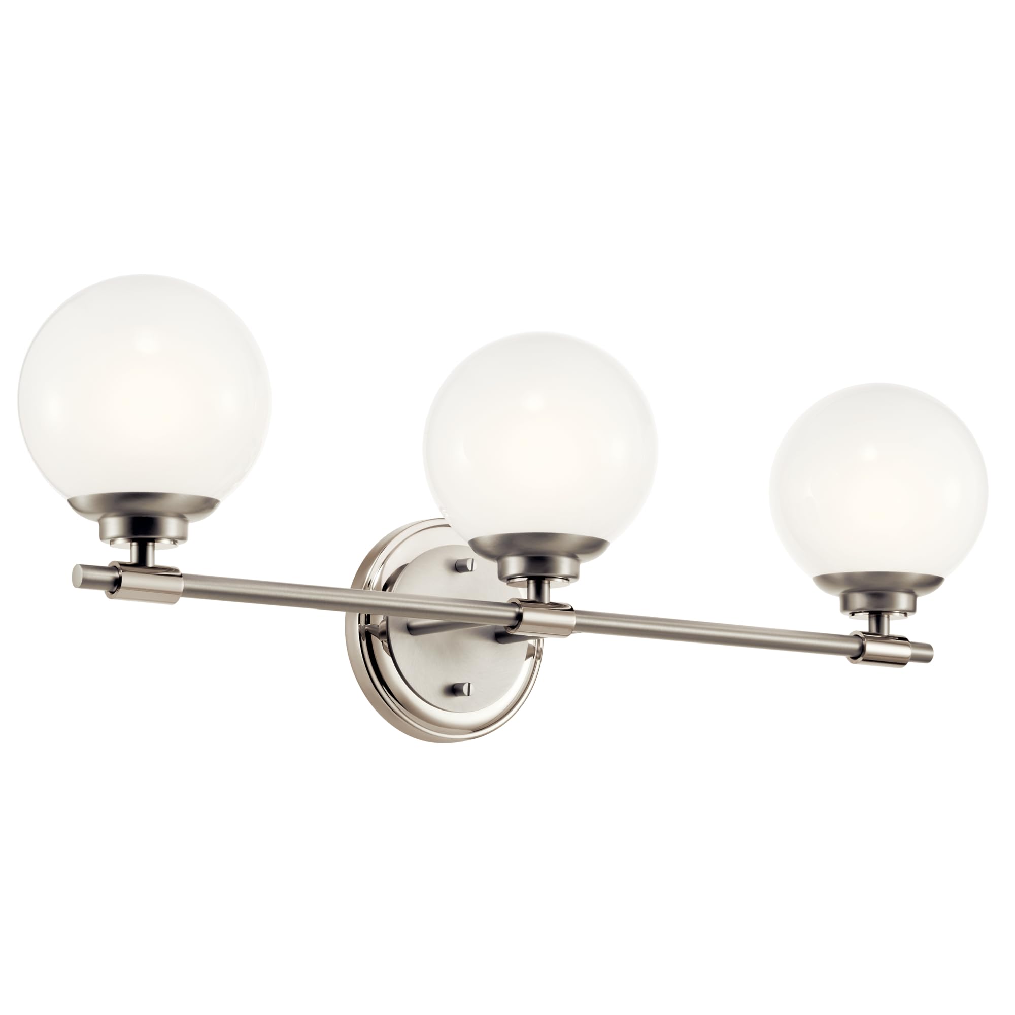 Kichler Benno 3-Light Bathroom Vanity Light, Polished Nickel
