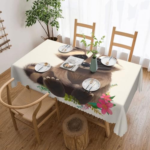 Nappe rectangulaire imperméable raton laveur pour protéger la table des taches de nourriture - 2