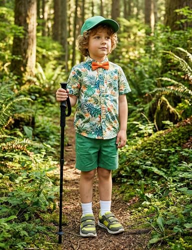 Image of JunNeng Toddler Baby Boy Shorts Sets Hawaiian Outfits,Summmer Hawaiian Shirt+ Elastic Shorts Vacation Clothes