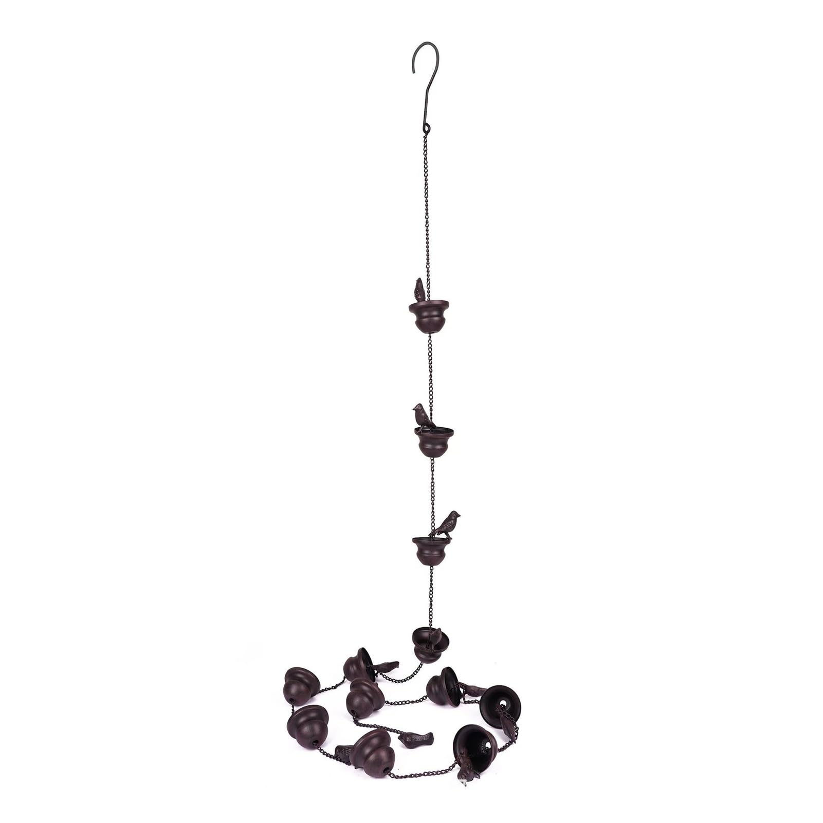 WOTZOV Iron Decorative Gutter Chain Rain Guide Chain Eaves Drainage Rain Chain Functional For Gutter Downspouts,2.4M