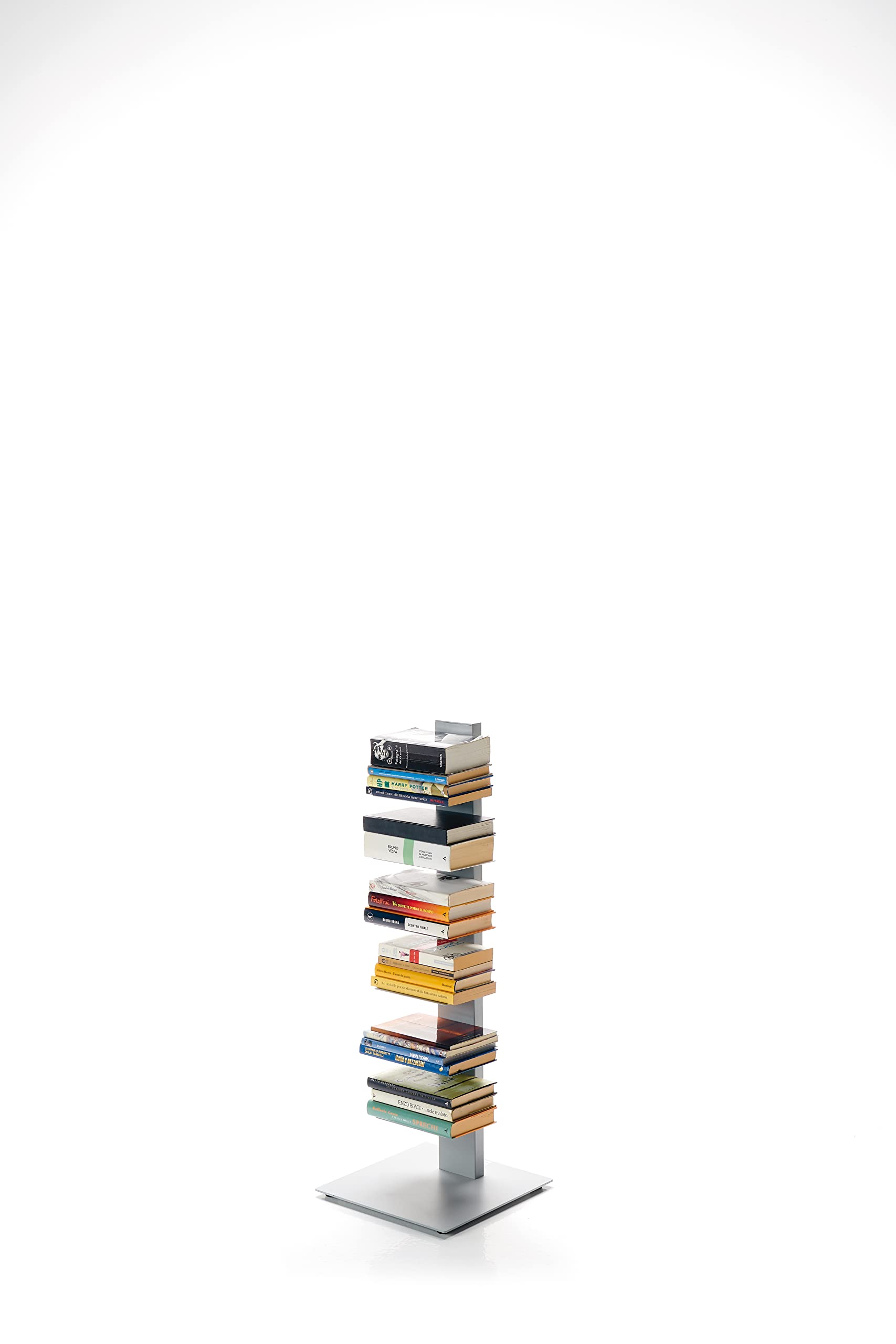 ZStyle BBB ITALIA Libreria SAPIENS a colonna verticale scaffale autoportante con ripiani (97 cm, Bianco)