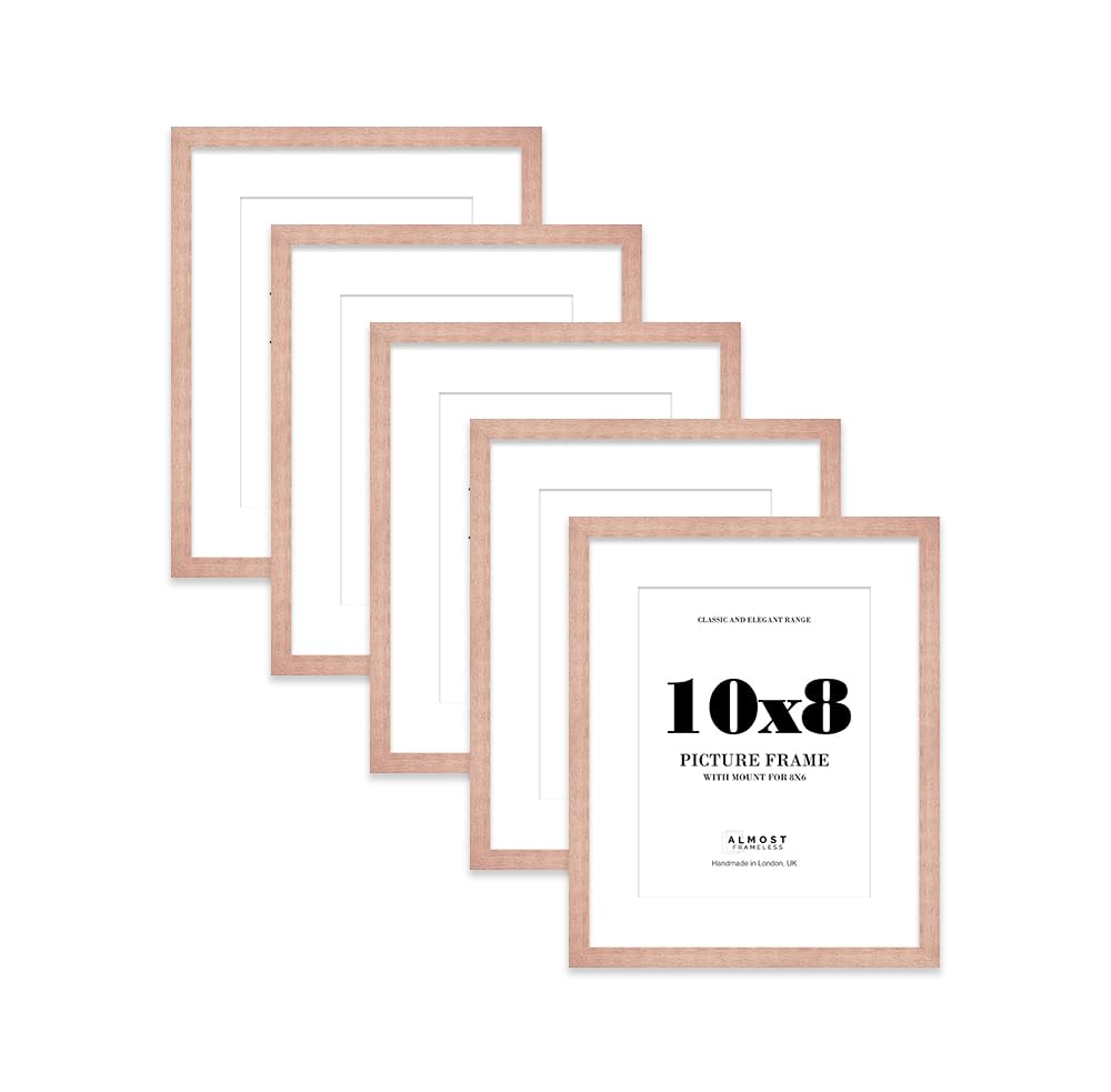 Bronze Picture Frame 10x8 With 8x6 Mount for Photos - Wall & Table Display, Landscape or Portrait, 5 Pack