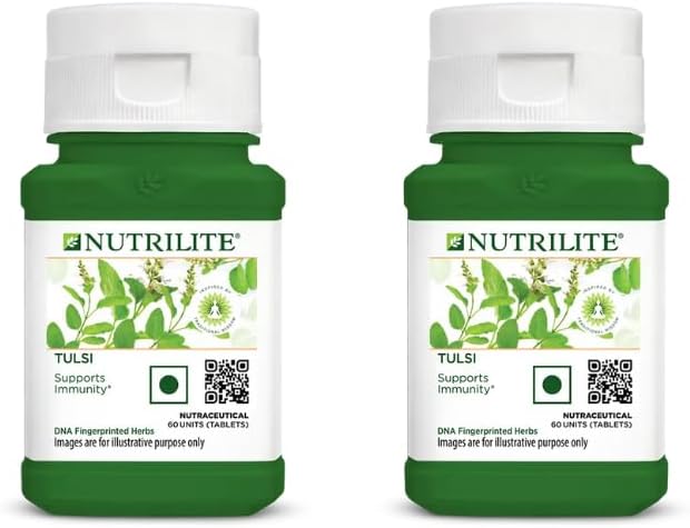 Tulsi Herbal Supplement Tablets for Immunity Support, DNA Fingerprinted Herbs, 60 Tablets, 2 Pack