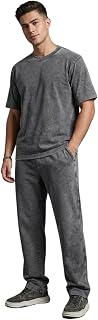 YOUNG TRENDS Mens Acid Wash Coord Set | French Terry | T-Shirt and Jogger Pant | Casual Streetwear | Track Suit | Price In India