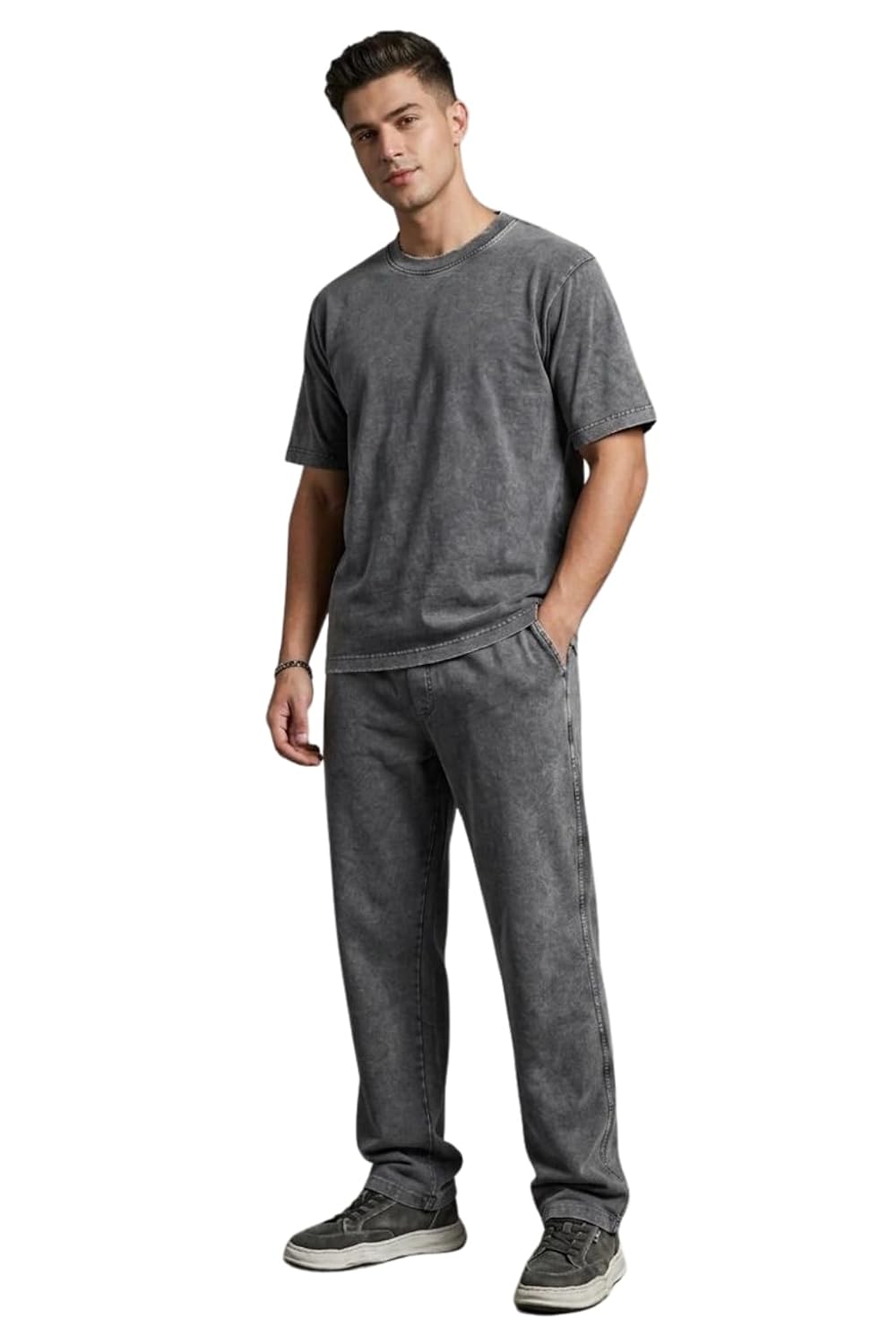 YOUNG TRENDS Mens Acid Wash Coord Set | French Terry | T-Shirt and Jogger Pant | Casual Streetwear | Track Suit | - Review, Price and Buying Guide