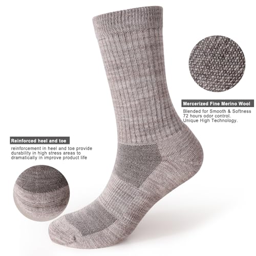 Image of EnerWear 4 Pack Women's Merino Wool Outdoor Hiking Trail Crew Sock