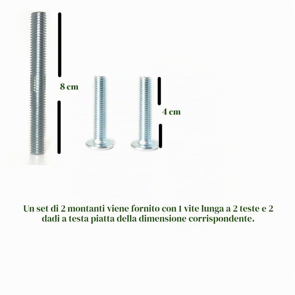 2 pali di ricambio M10 per tiragraffi in sisal da 10 mm, per fai da te, bulloni M10, robusti tubi in PVC, viti incluse (8,5 x 30 cm)