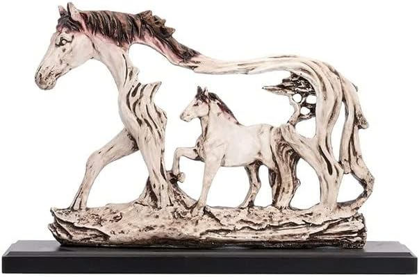 Miniatura 3 de Deco Alankaram presenta una estatua de caballo con caballo bebé, estatua de ídolo para decorar el hogar y la sala de estar, juego de 1 (13 x 8.5 x 3