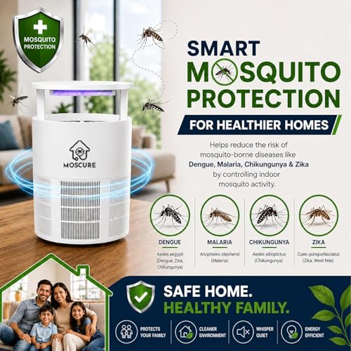 Image of IPI Indoor Mosquito Trap | MLID Technology | 400 Sq Ft Coverage | Odor-Free, Chemical-Free Insect Trap | 1.5W Low Power | 280g Lightweight & Compact | Safe for Kids & Pets (Pack of 2)
