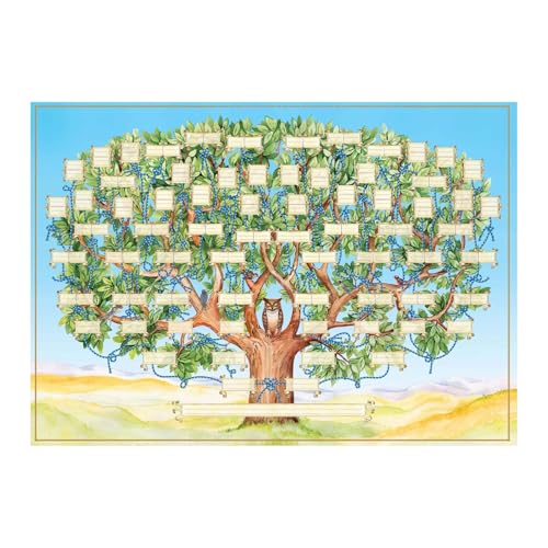 Cuadros De Árboles Genealógicos Para Rellenar, Gráfico De Ascendencia Rellenable De 6 Generaciones, Póster De Pared Árbol Genealógico, Construya Su Historia Familiar Con Sus Hijos, 40 X 60 CM