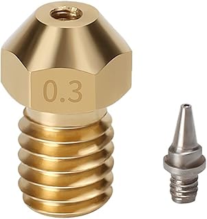 APAAZO 3D Printer V6 M6 Threaded Brass Nozzle 0.2/0.3/0.4/0.5mm Compatible With 1.75 Filament E3D V5 V6 Hotend Extruder Stainless Steel Tips (Size : 0.3mm)
