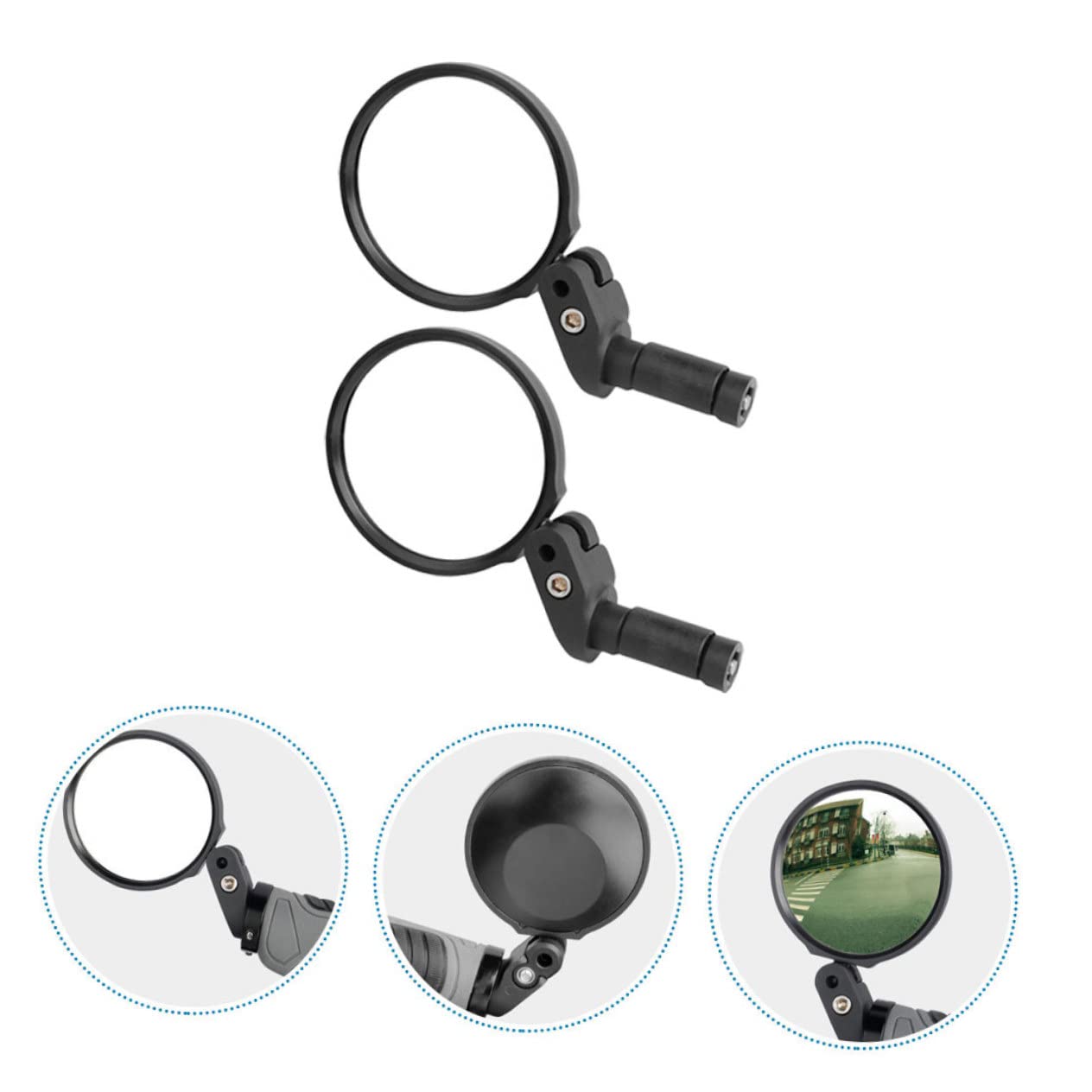 2 Ensembles Rétroviseurs De Vélo Convexes Réglables Pour Guidon Accessoires Pour Vélo Électrique Installation Facile Rapide 2 Pièces * 2