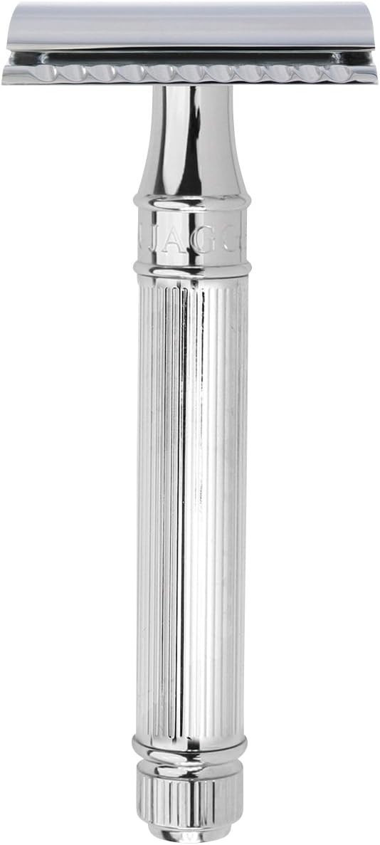 Edwin Jagger DE89L Lined Detail Chrome Plated Double Edge Safety Razor