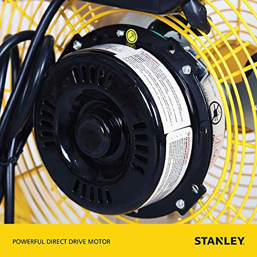 Stanley 20" Industrial High Velocity Floor Fan With 3 Speed Settings. Use For Shop, Garage Or Warehouse. All Metal Construction (St-20F) #TOP4