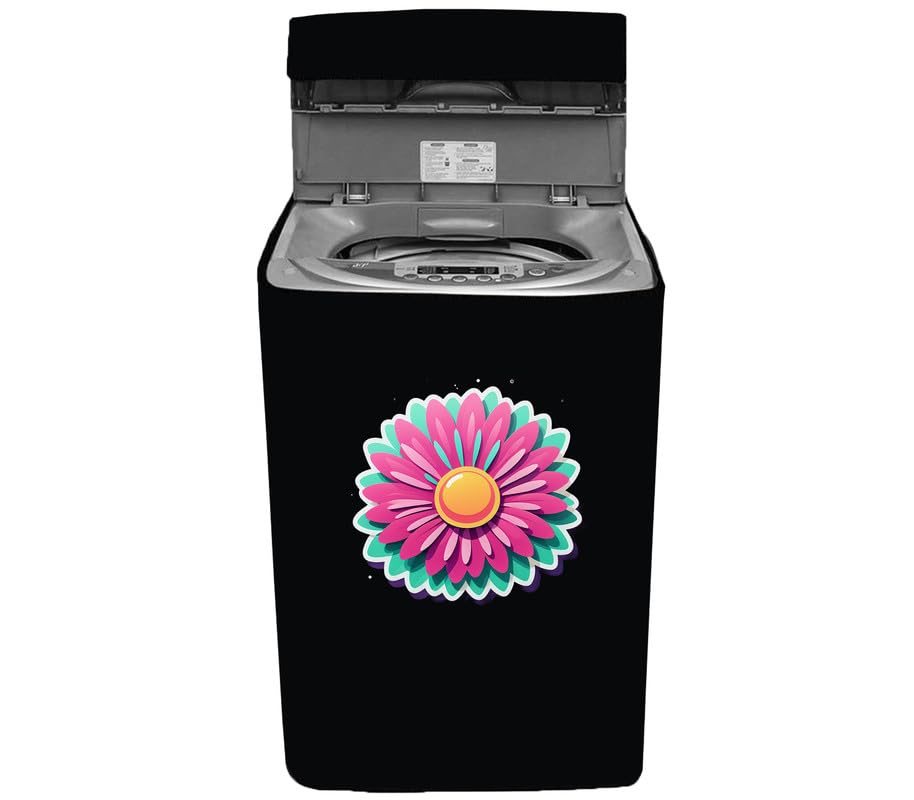 Amodori Top-load washing machine cover Samsung Suitable For Samsung 8kg ,8.5kg ,9kg ,9.5kg ,10 kg Solid Black flower bossom decal print